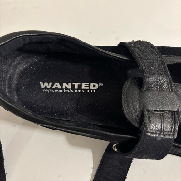 Wanted Leather Preppy Grunge Suede Black Strap Mary Jane Shoes Size 8.5 - Picture 9 of 10